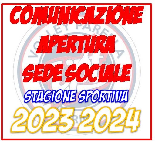 APERTURA SEDE SOCIALE 2023 2024